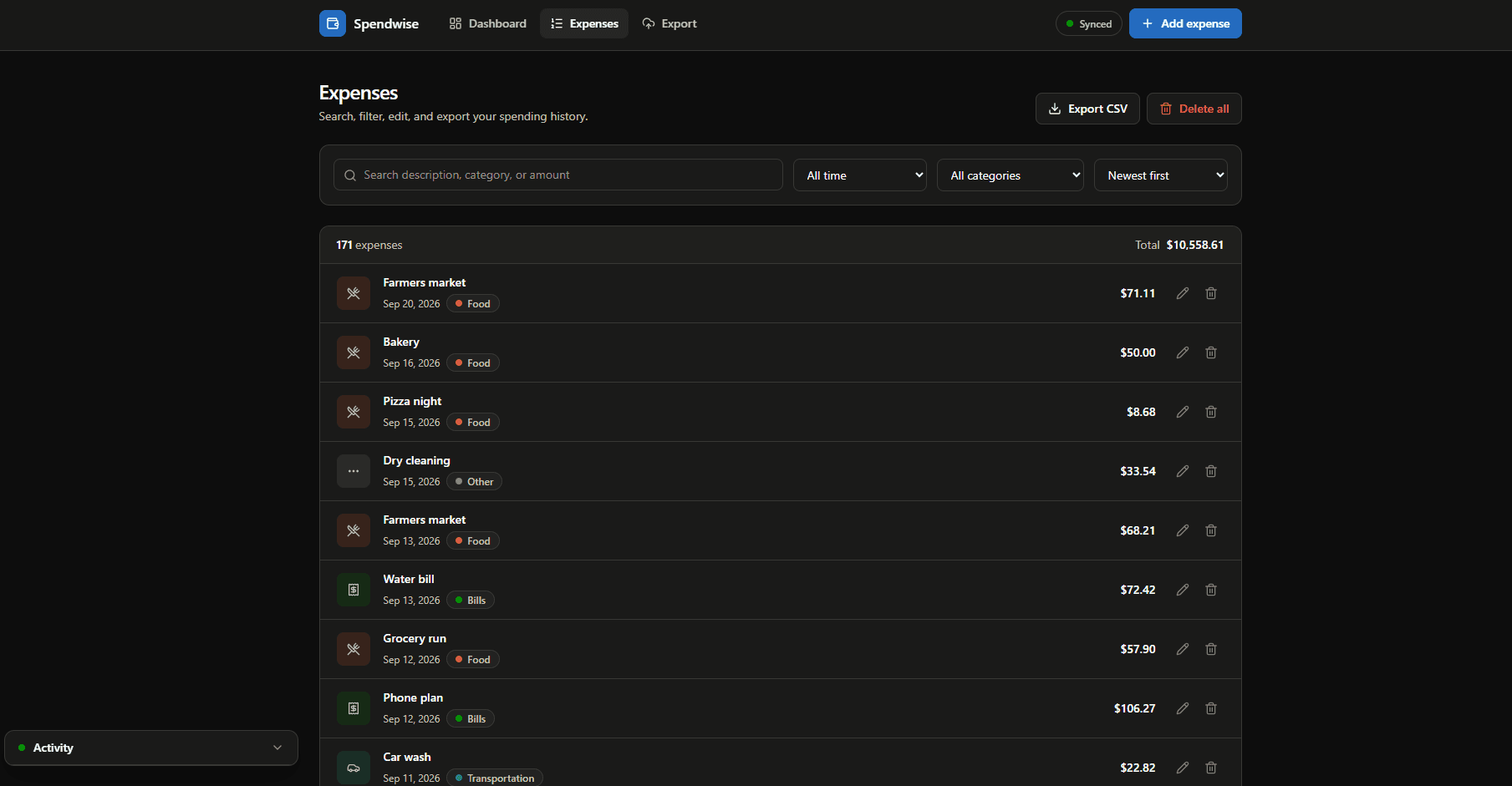 Spendwise: screenshot 3